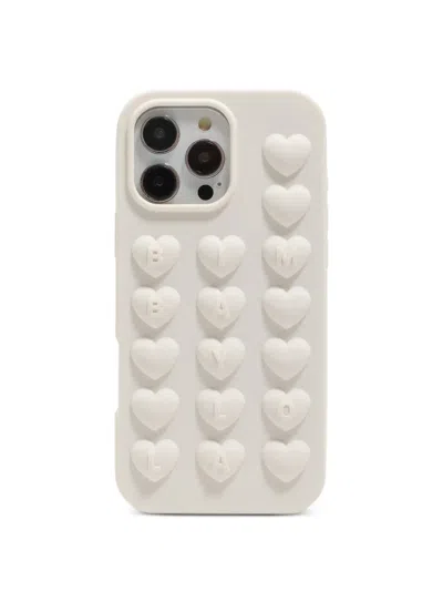 Bimba Y Lola Heart-embossed Iphone 16 Pro Case In White