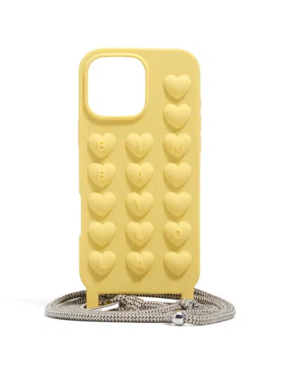 Bimba Y Lola Heart-embossed Iphone 16 Pro Case In Yellow