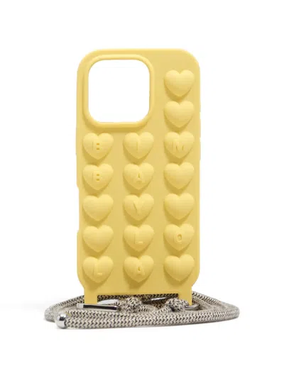 Bimba Y Lola Heart-embossed Iphone 16 Pro Case In Yellow