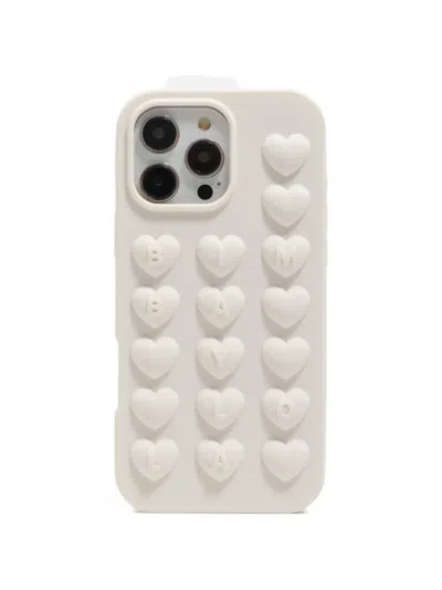 Bimba Y Lola Heart-embossed Iphone 16 Pro Max Case In White