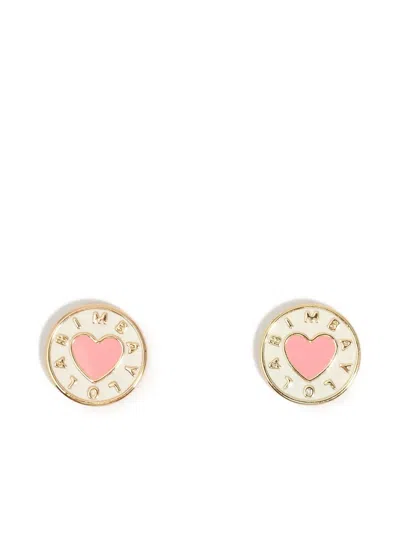 Bimba Y Lola Heart Enamel Earrings In Gold