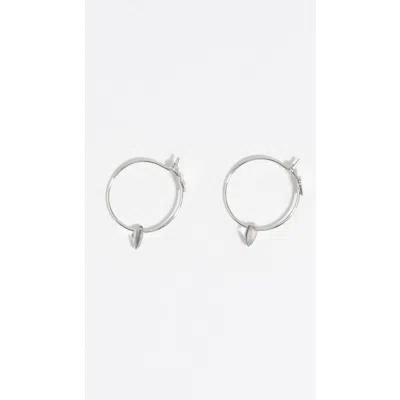 Bimba Y Lola Heart Hoop Crystal Earrings In Metallic