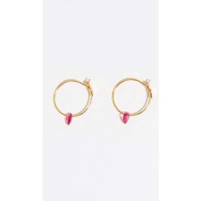 Bimba Y Lola Heart Hoop Crystal Earrings In Gold