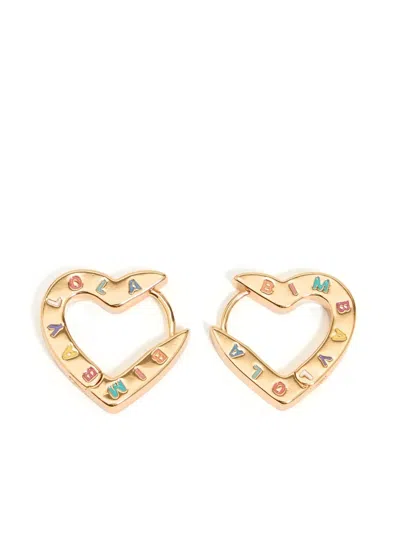 Bimba Y Lola Heart Hoop Earrings In Gold