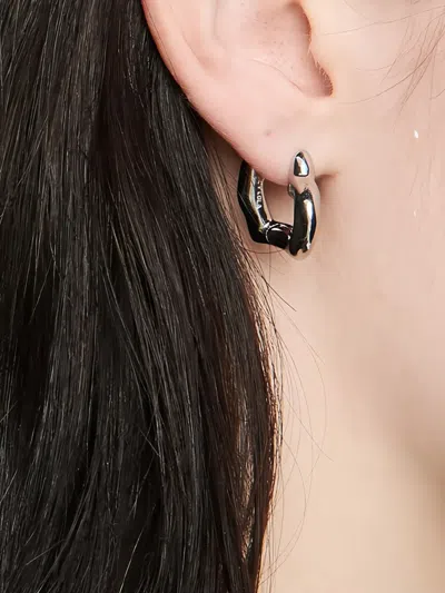 Bimba Y Lola Heart Hoop Earrings In Silver