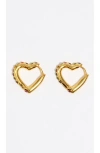 Bimba Y Lola Heart Hoop Multicolor Crystals Earrings In Gold