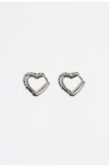 Bimba Y Lola Heart Hoop Multicolor Crystals Earrings In Metallic