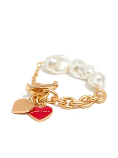 Bimba Y Lola Heart Logo Bracelet In Gold