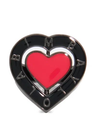 Bimba Y Lola Heart Logo Ring In Black