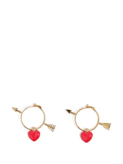 Bimba Y Lola Heart-motif Arrow-detail Earrings In Gold