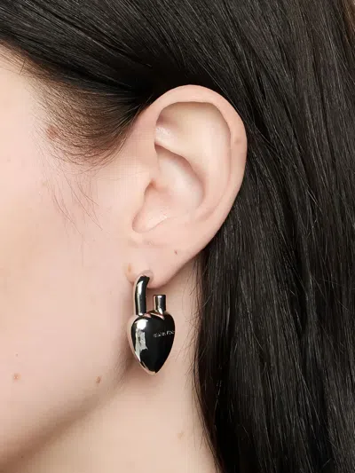 Bimba Y Lola Heart-padlock Earrings In Silver