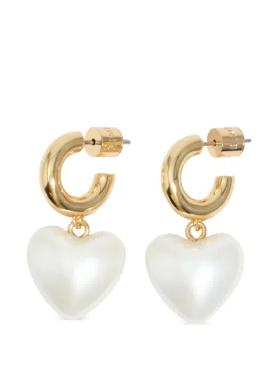 Bimba Y Lola Heart Pearl Earrings In Gold