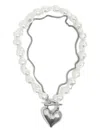 Bimba Y Lola Heart-pendant Pearl-effect Necklace In White