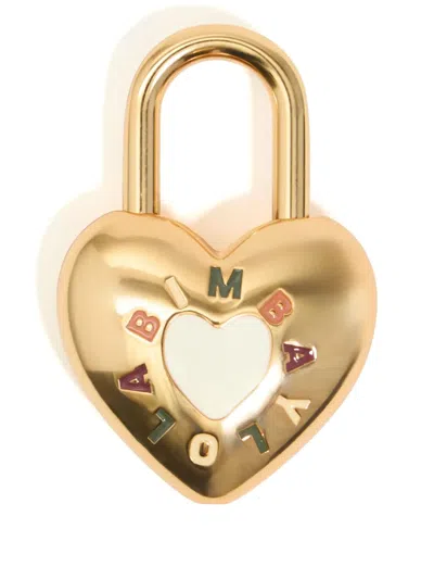 Bimba Y Lola Heart-shaped Keyring In Gold