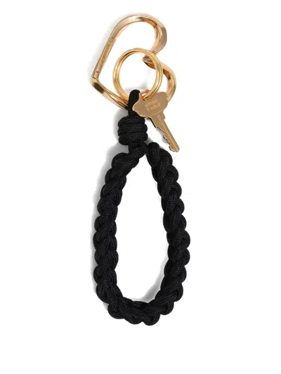 Bimba Y Lola Heart-shaped Rope Keyring In Brown