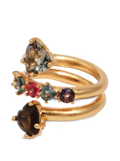 Bimba Y Lola Heart Spiral Ring In Gold