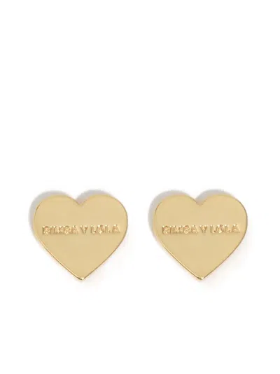 Bimba Y Lola Heart Stud Earrings In Gold
