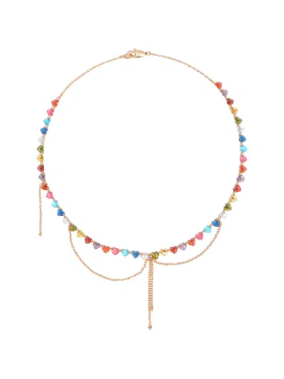 Bimba Y Lola Heart-crystals Necklace In Gold