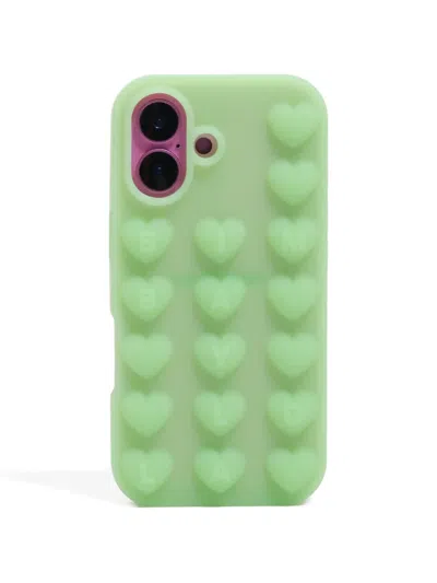 Bimba Y Lola Heart-embossed Iphone 17 Case In Green