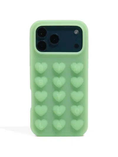 Bimba Y Lola Heart-embossed Iphone 17 Pro Case In Green