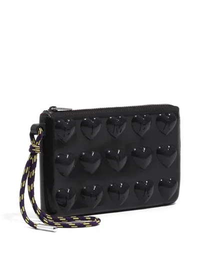 Bimba Y Lola Heart-embossed Zip-around Silicone Phone Case In Black