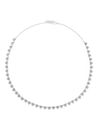 Bimba Y Lola Hearts And Crystals Necklace In Metallic