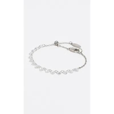Bimba Y Lola Hearts Crystals Bracelet In Metallic