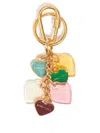 Bimba Y Lola Hearts-pendant Keyring In Gold
