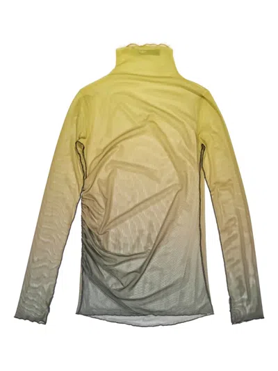 Bimba Y Lola High-neck Mesh Top In Yellow