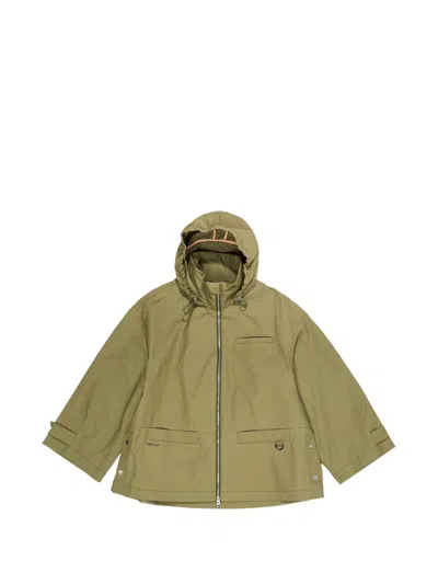 Bimba Y Lola Hooded Cotton Jacket In Green