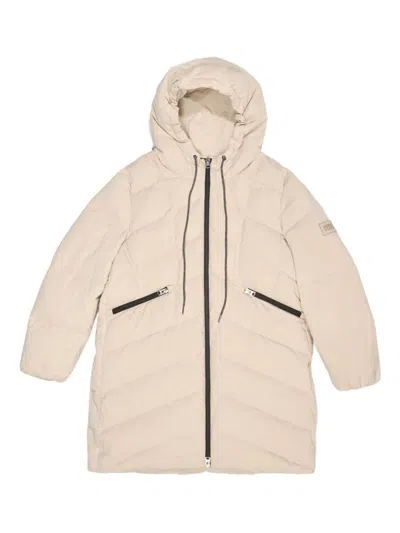 Bimba Y Lola Hooded Padded Coat In Neutral