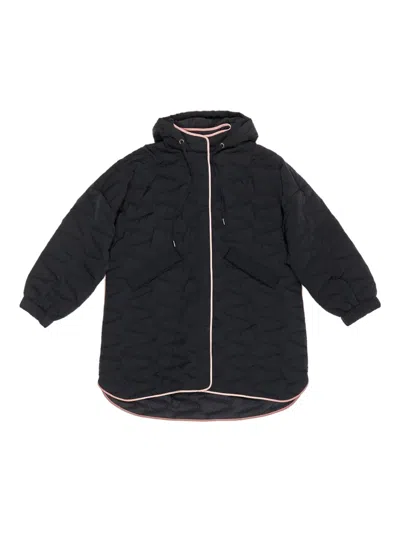 Bimba Y Lola Hooded Quilted Coat In Black