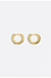 Bimba Y Lola Mini Hoop Earrings With Crystals In Gold