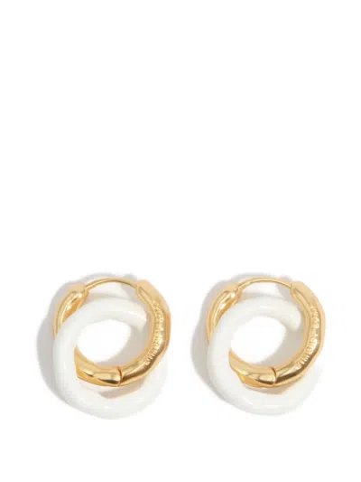 Bimba Y Lola Hoop Earrings In White