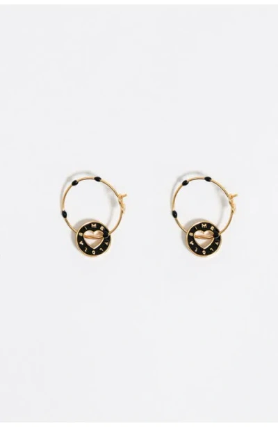 Bimba Y Lola Heart-charm Hoop Earrings In Gold