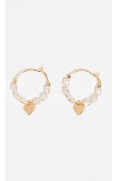Bimba Y Lola Hoop Heart Earrings In Gold