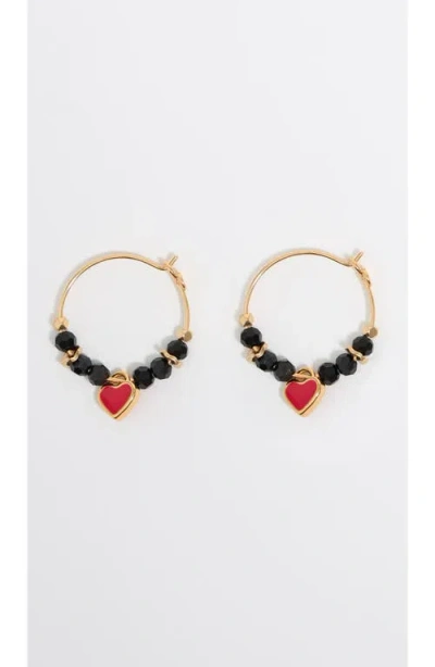 Bimba Y Lola Hoop Heart Earrings In Gold