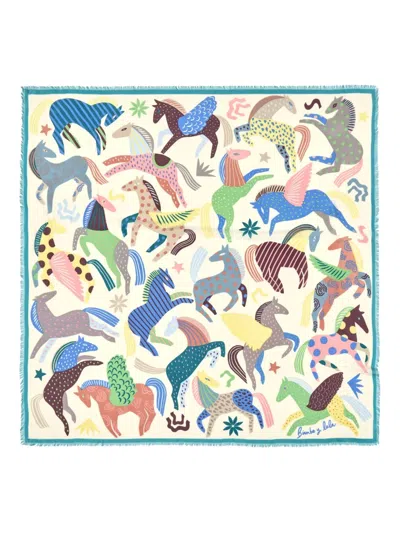 Bimba Y Lola Horse-print Scarf In Neutral