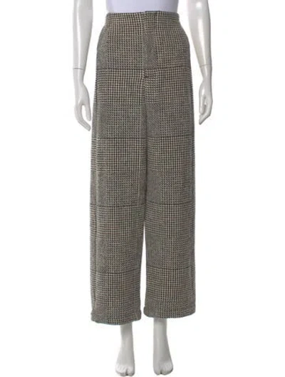 Pre-owned Bimba Y Lola Houndstooth Print Wide Leg Pants In Multi