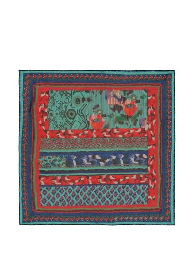 Bimba Y Lola Ikat Floral-striped Scarf In Multi