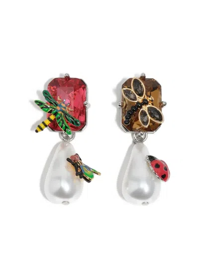 Bimba Y Lola Insect-embellished Drop Earrings In Multi