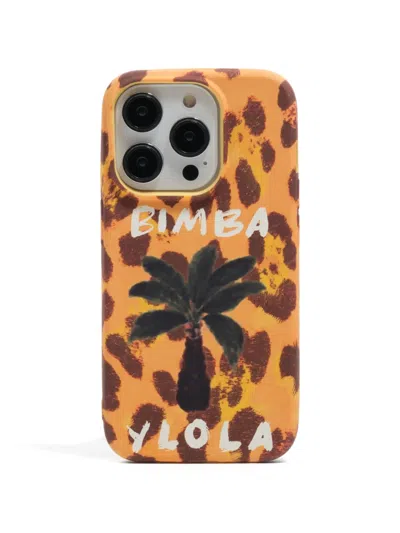 Bimba Y Lola Iphone 15 Pro Animal-print Phone Case In Brown