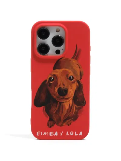 Bimba Y Lola Iphone 16 Pro Dog-print Phone Case In Red