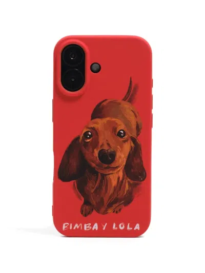 Bimba Y Lola Iphone 17 Dog-print Phone Case In Red