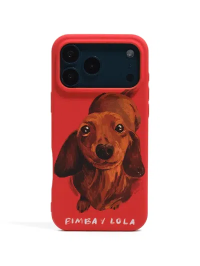Bimba Y Lola Iphone 17 Pro Max Dog-print Phone Case In Red