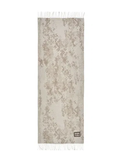 Bimba Y Lola Jacquard Snake-print Scarf In Neutral