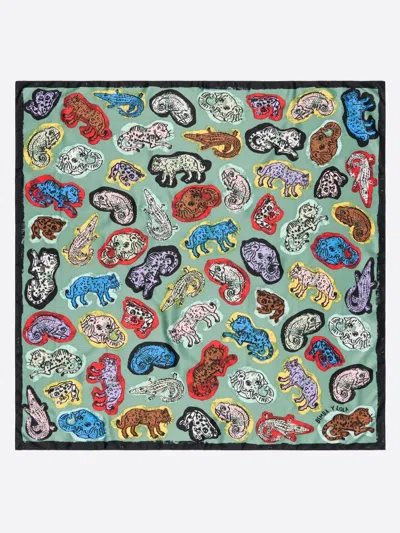 Bimba Y Lola Jungle-print Scarf In Green