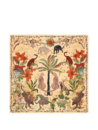 Bimba Y Lola Jungle-print Scarf In Brown