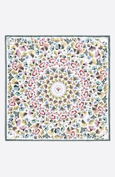 Bimba Y Lola Kaleidoscopic Flowers Scarf In White