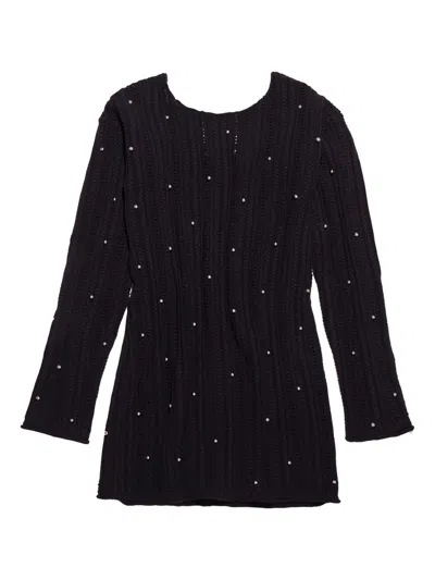 Bimba Y Lola Knitted Mini Dress In Black